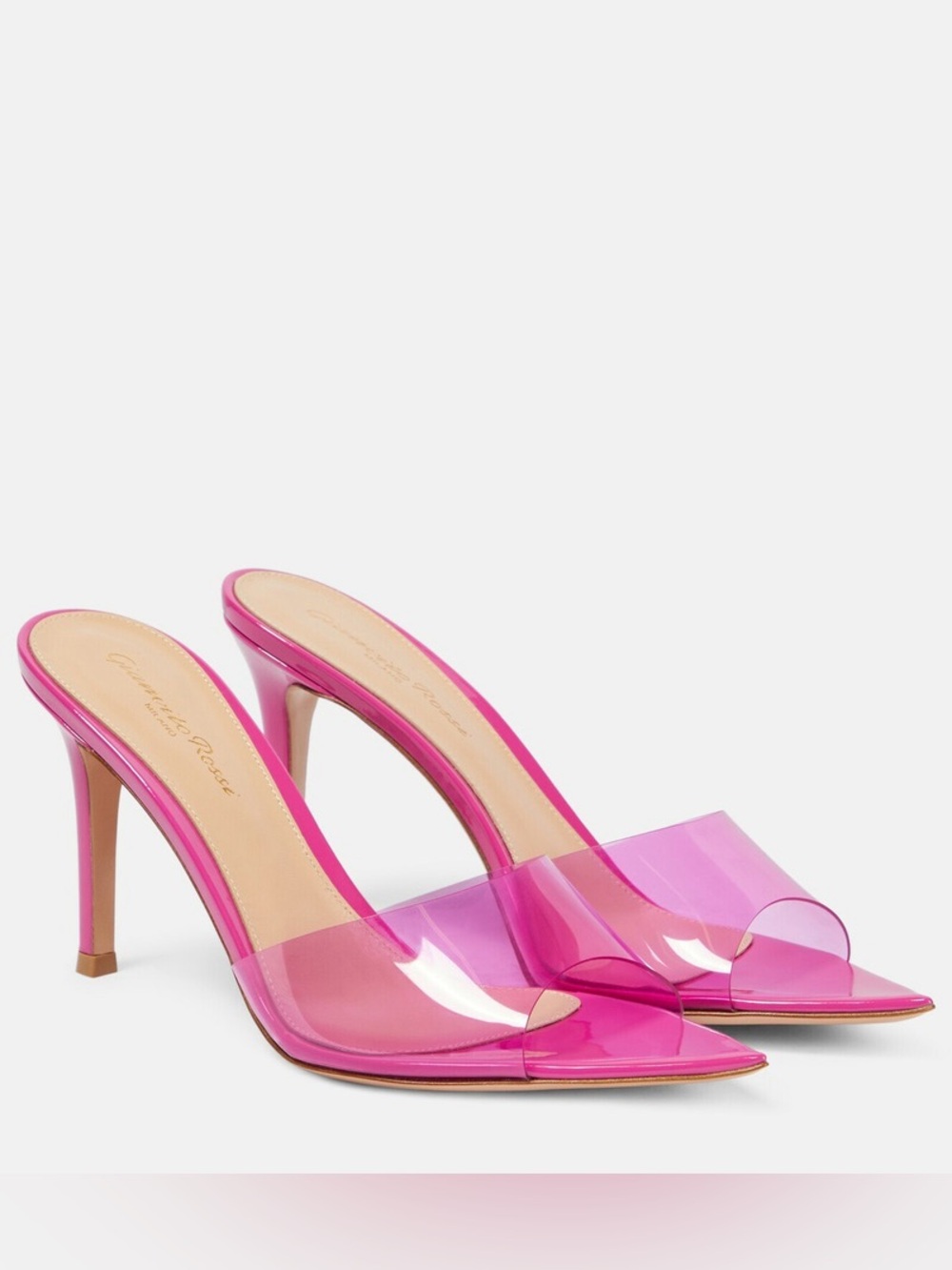 Gianvito Rossi Elle 85 PVC and leather mules. Size 39.5 (runs like 38.5-39) $775